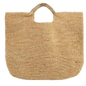 Flora Bell Napa Lux Metallic Raffia Beach Tote - Tan